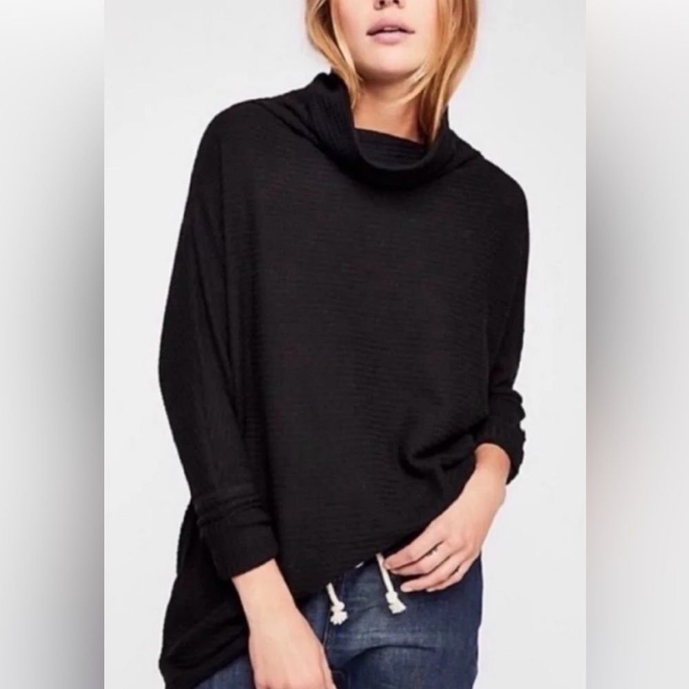 We the free black turtleneck sweater, small